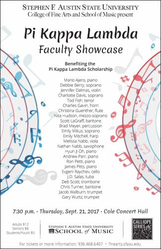 Pi Kappa Lambda Music Faculty Showcase poster
