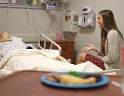SFA nutrition major Leah Wilson acts as a dietitian during a simulation.