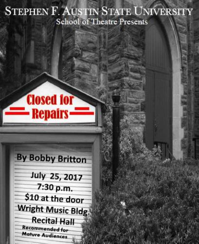 advertisement for "Closed for Repairs" performance