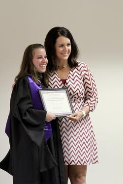 Dr. Lydia Richardson and SFA speech-language pathology graduate student Rebecca Jordy