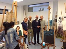 SFA faculty toured the painting studio in the LABA facilities.