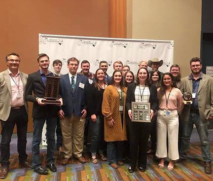 The SFA student chapter at the statewide Texas Chapter of The Wildlife Society meeting held earlier this year in Corpus Christi.