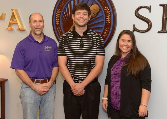 Kris Nichols with Dr. Marc Guidry and Dr. Lauren Brewer