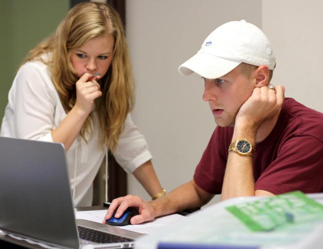 interior design students Felicia Rogers and Jared Ragsdale