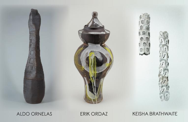 three works of art by Ado Ornelas, Erik Ordaz and Keisha Brathwaite