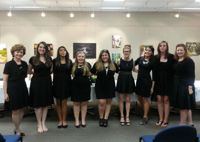 members of SFA's Phi Upsilon Omicron Beta Upsilon Chapter