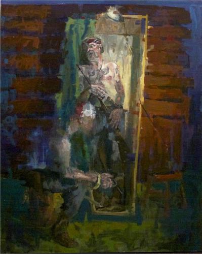 "Another Night Watch," an oil-on-canvas painting by Shaun Roberts