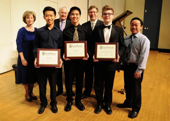 a photo of the winners of the 2016 Schmidbauer Young Artist Competition at Stephen F. Austin State University