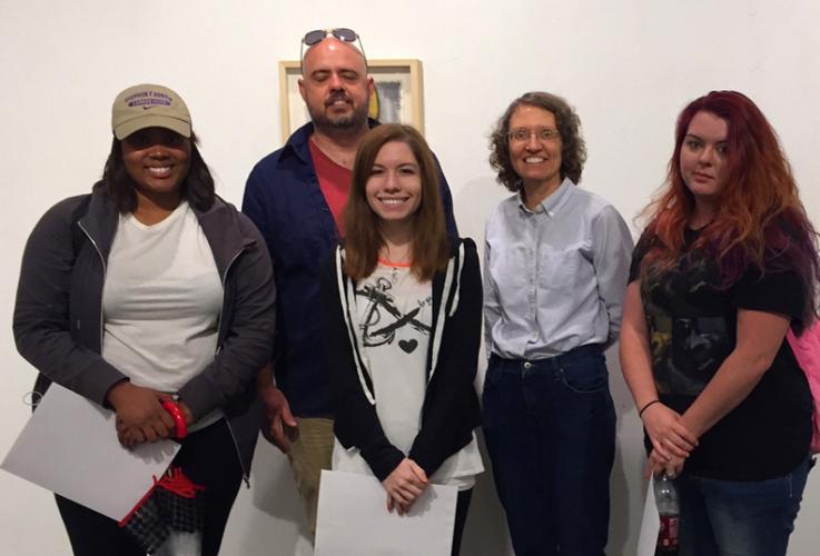 photo of Some of the SFA Art Alliance 2016 show winners and their faculty sponsors