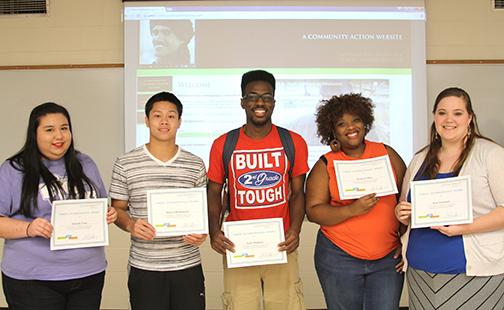 Michelle Pena, Robert Breitenstein, Felix Maduka, Dysha Collins and Kaci Emanuel