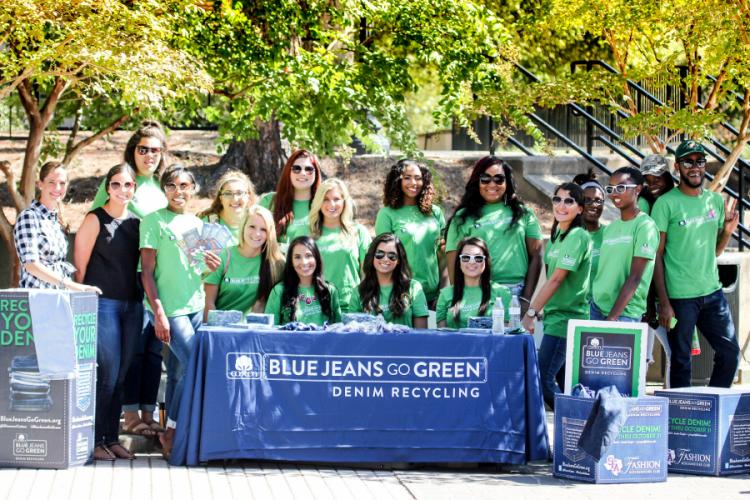 Fashion merchandising students involved with the Blue Jeans Go Green project