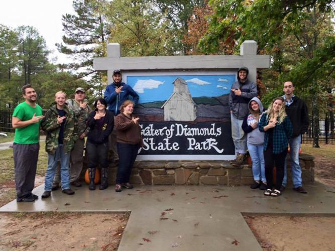 SFA students at Crater of Diamonds State Park