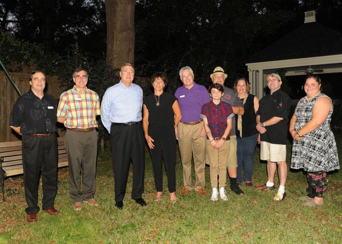 a photo of some of the 2015 Winners' Circle reception sponsors, along with Dr. A.C. "Buddy" Himes, dean of the College of Fine Arts