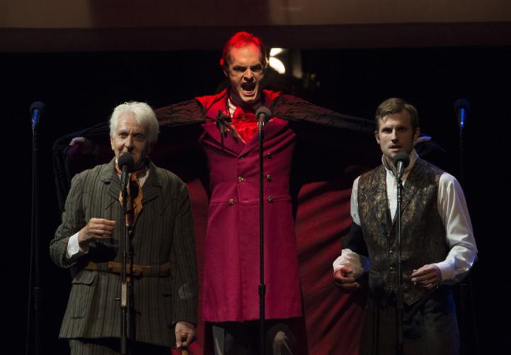 a scene from L.A. Theatre Works' live radio theater performance of Bram Stokers' "Dracula"