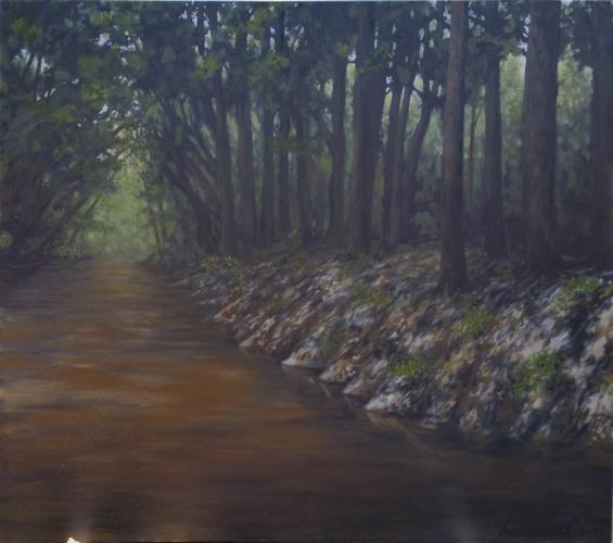 a landscape painting by SFA alumnus and artist Jason Daniel