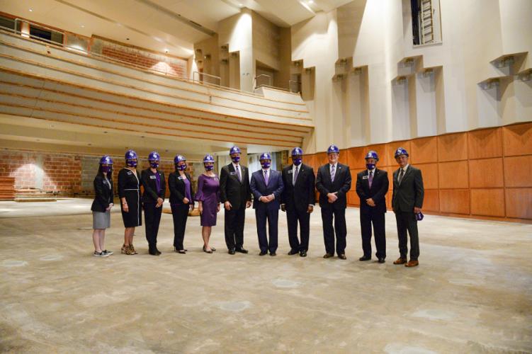 Members of the Stephen F. Austin State University Board of Regents toured campus construction areas during the group’s October quarterly meeting.