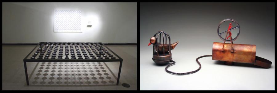 Two works by Lauren Selden: "Engagement" and "Similar Discussion"