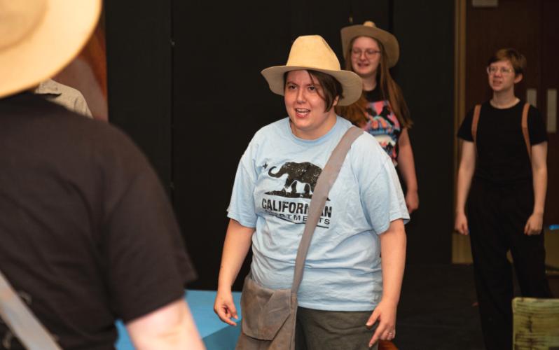 SFA theatre students rehearse a scene from "Men On Boats" by Jaclyn Backhaus