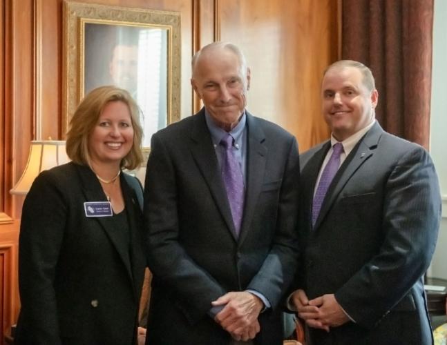 Karen Gantt, chair of the Board of Regents, Bill Elliott and SFA President Scott Gordon