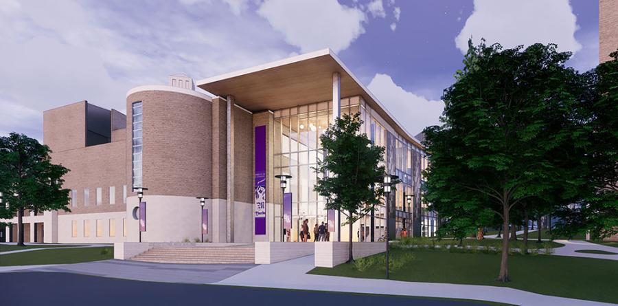 artist rendering of the Griffith Fine Arts Building with renovations