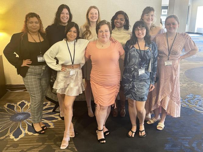SFA's Student Publications/Divisional Media staff members pose for a photo