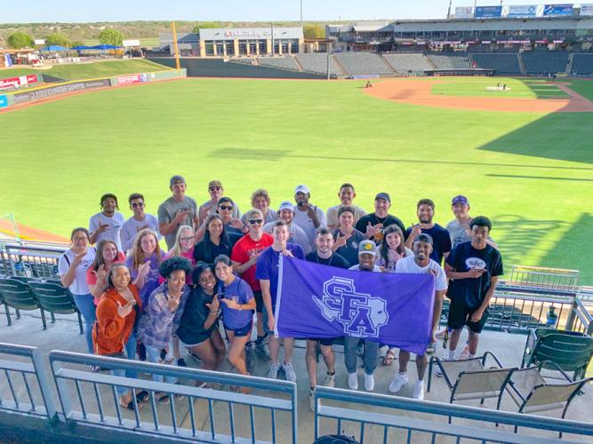 SFA sports business students visited the Dell Diamond.