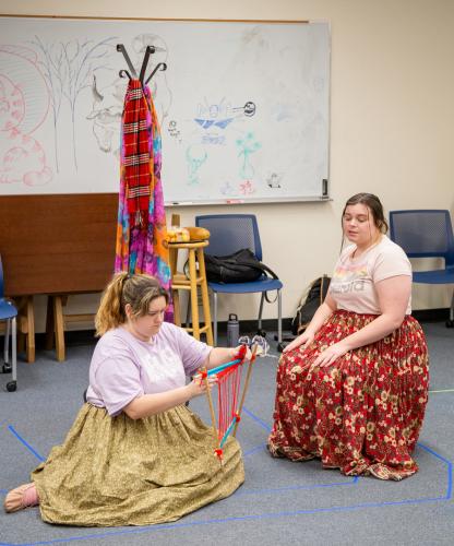 SFA theatre students Ariana Cox-Taylor, left, and Elizabeth Powell