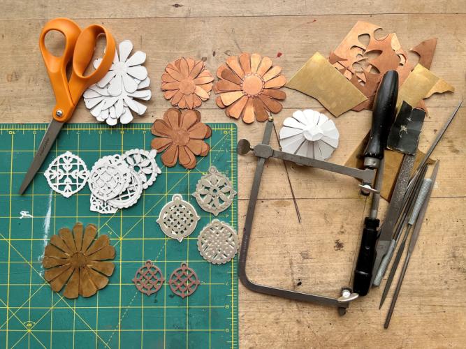 Pictured are works in progress at Selden’s temporary home in Fiskars.