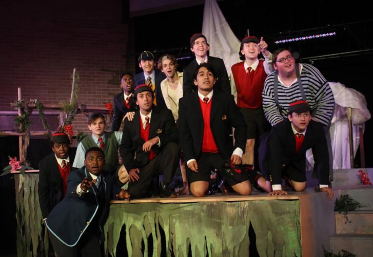 a scene from SFA School of Theatre and Dance's production of "Lord of the Flies"