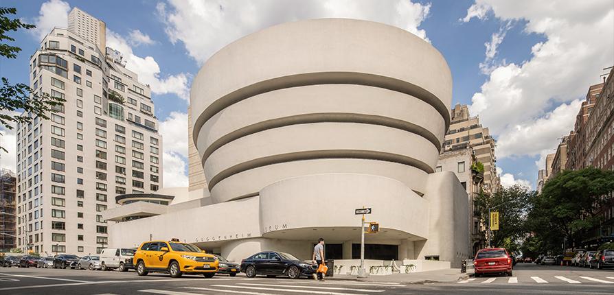The Solomon R. Guggenheim Museum's towering silhouette is well known the world over for its unique design. Created by renowned architect Frank Lloyd Wright, the building opened in 1959. Photo by David Heald © Solomon R. Guggenheim Foundation, New York