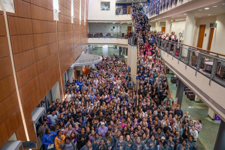 SFA students fill the inside of the Baker Pattillo Student Center on the annual MLK Day of Services in January 2023