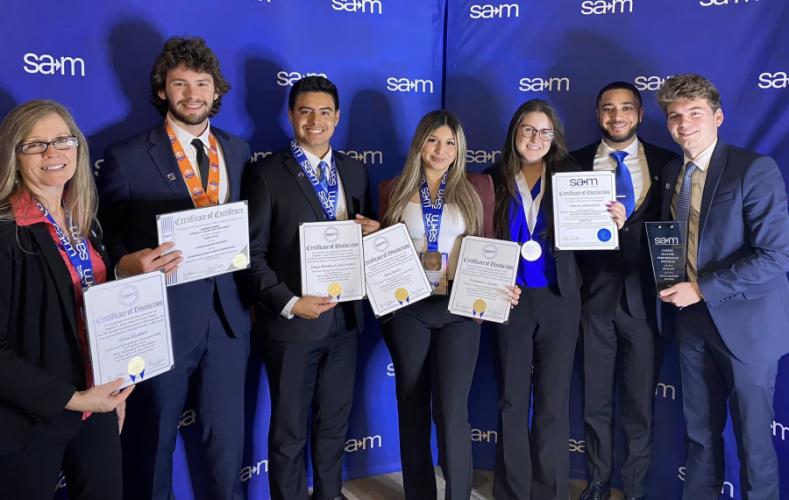 group photo of students in SFA's chapter of the Society for Advancement of Management in March at the SAM International Business Conference in Nashville