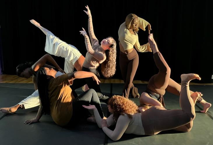 dance students in rehearsal