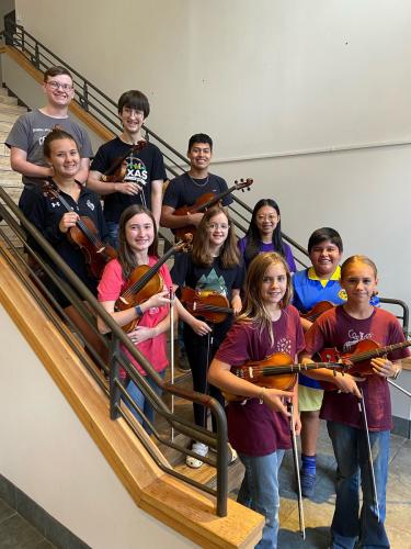 group photo of Music Presp students qualifying for All Region Orchestra
