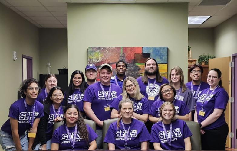 Students in the Stephen F. Austin State University “Meeting, Events, Expositions and Technology” course volunteered with Project Raíces during its fall Language and Literacy Academias.