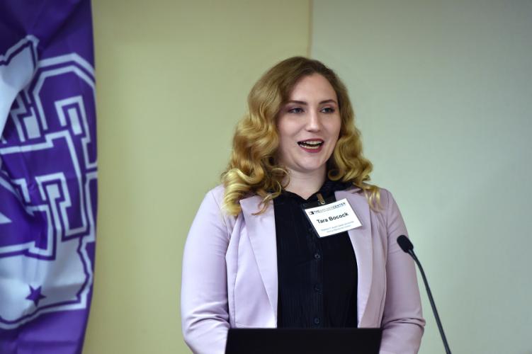 Tara Bocock speaks during the Archer Fellowship Program.