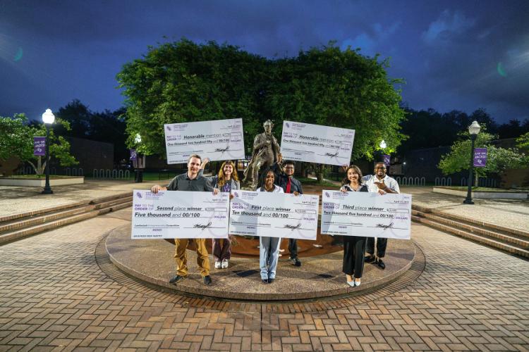 winners from SFA's Arnold Center for Entrepreneurship Lumberjack Entrepreneurship Competition on April 25