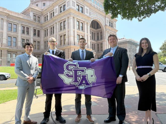 Five Stephen F. Austin State University students participated in the 89th Texas Legislature as part of SFA’s Legislative Internship Program.