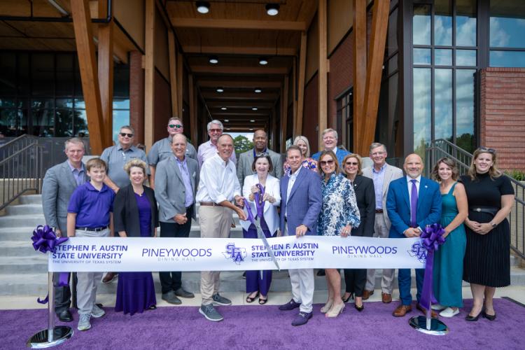 Stephen F. Austin State University officially unveiled the Pineywoods Dining Hall during a ribbon-cutting ceremony Thursday.