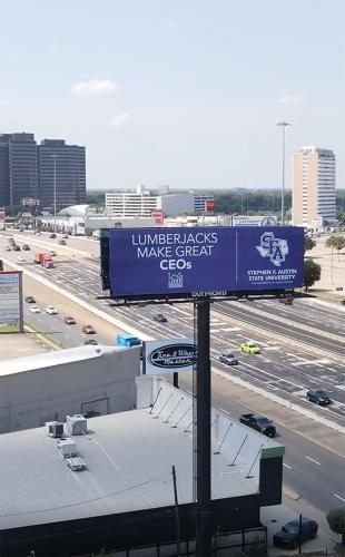 SFA "Lumberjacks make great ..." billboard