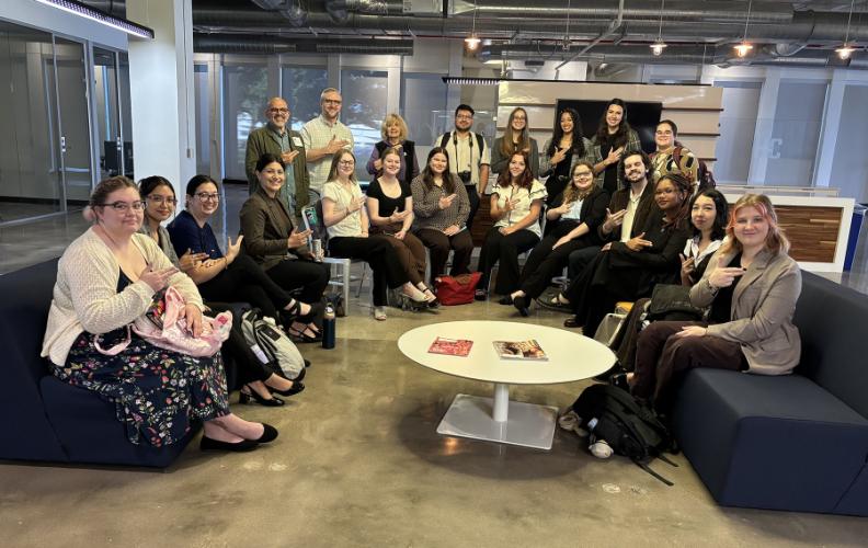 Stephen F. Austin State University students, including graphic design and communication majors as well as members of the university’s American Marketing Association student chapter