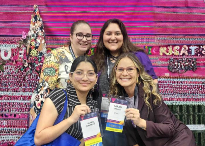  Pictured, from back left, are Miranda Isham and Elizabeth Pierce. Pictured, from front left, are Janell Almanza and Dr. Sarah Straub.