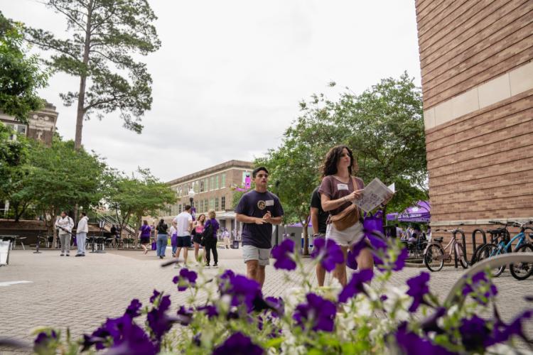 SFA students outside the Baker Pattillo Student Center