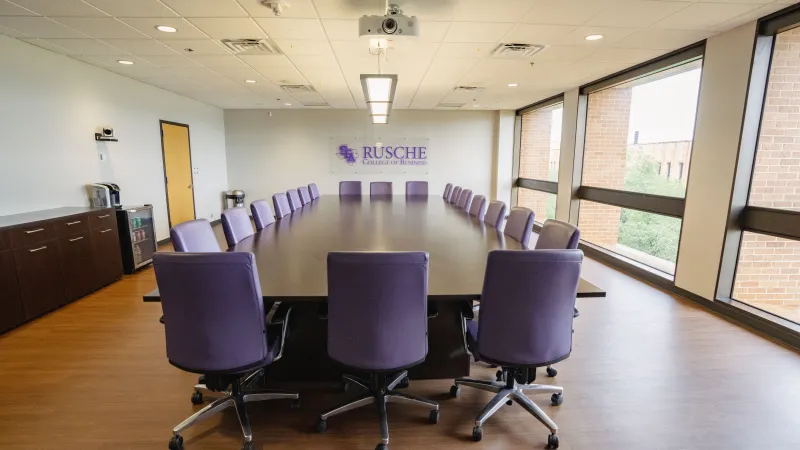 View of boardroom conference table