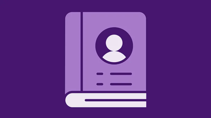 Graphic image icon of a directory book