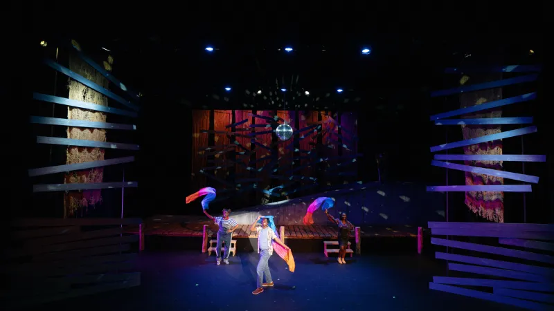 Students performing a play