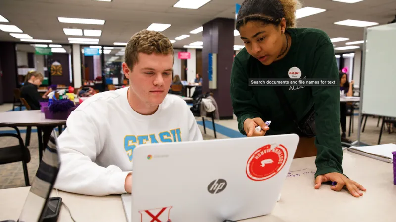 Student receiving tutoring