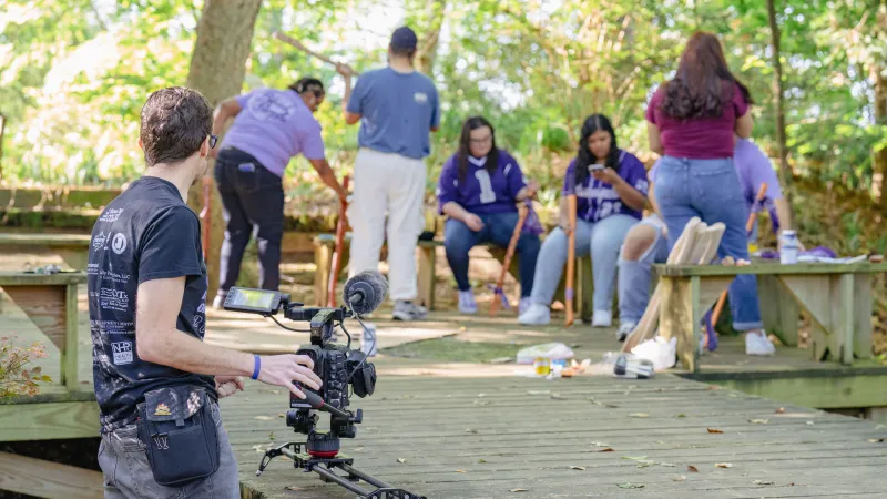 behind the scenes Trey filming marketing video