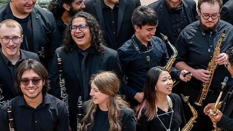 Wind students laughing