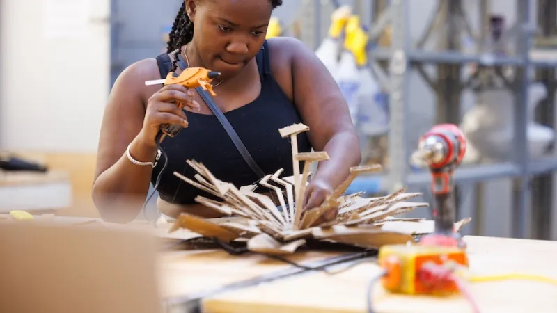 Student working on prototype